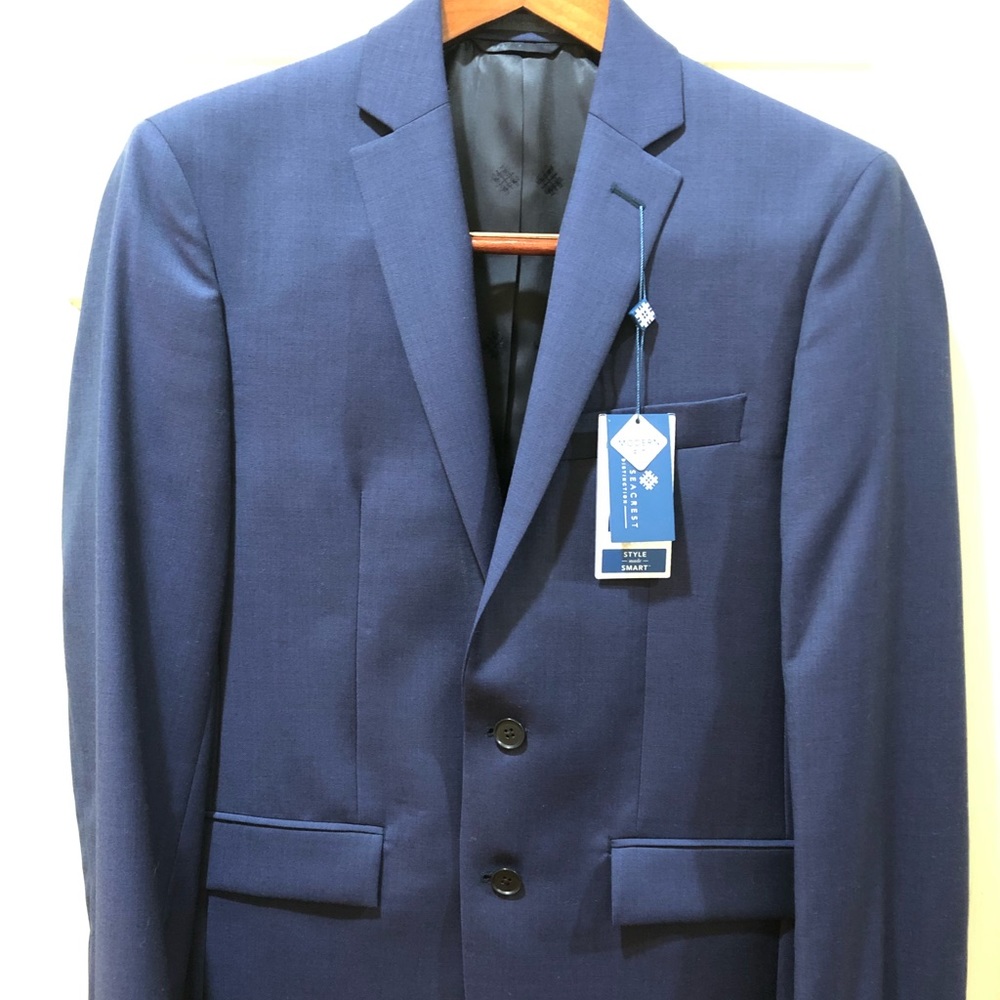 Ryan Seacrest, Distinction series, style 3, NWT, mens blue, suit jacket, 36S.